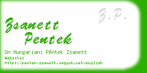 zsanett pentek business card